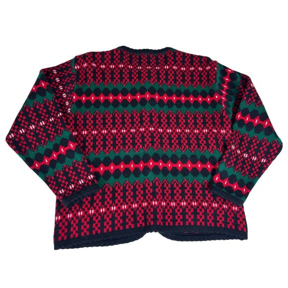 Tally Ho Button Up Cardigan Sweater Women's Size S Red Green Holiday Christmas - Picture 3 of 3